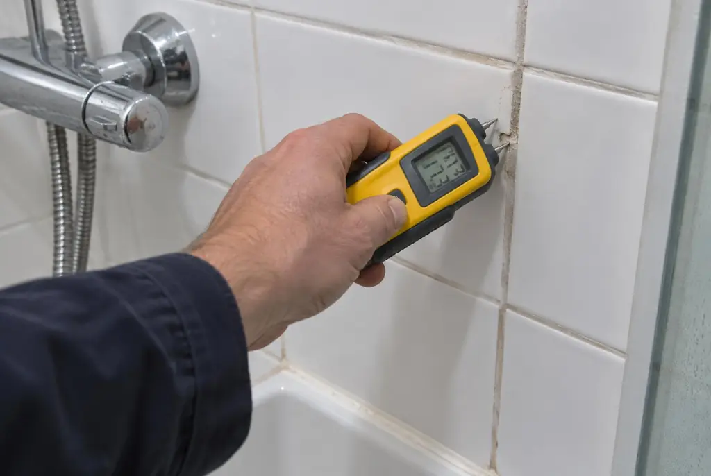 Lekdetectie Hoenderloo – vochtmeter op badkamertegels bij de douche